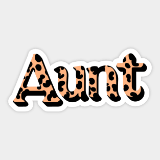 Aunt Leopard Print Sticker